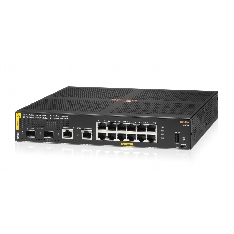 Switch Hpe Aruba R8N89A 6000 12G Poe Cl4 139 Watts 2Sfp Y 2 Rj45 Administrable Capa 2