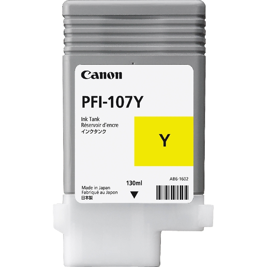 Tanque De Tinta Canon Pfi-107 Y Amarillo,Compatible Pro-2000,Pro-4000,Pr0-6000,Pro-4000S,Pro-6000S,Pro-2100,Pro-4100,Pr0-6100,Pro-4100S,Pro-6100S,Capacidad 130 Ml