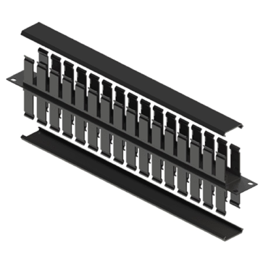 Organizador De Cables North System 1 U.R. Doble Horizontal 19 Pulgadas Negro Liso