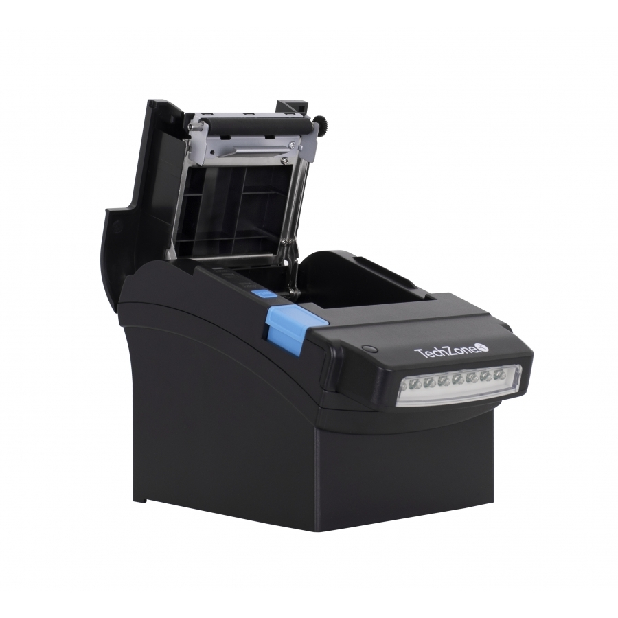 Miniprinter Techzone Tzbe400, Termica, 80 Mm, Vel 260 Mm/S, 576 Dpi, Usb, Serial, Rj45,Rj11, Detector De Billetes Falsos, Cortador Automatico, 1 Año De Garantia
