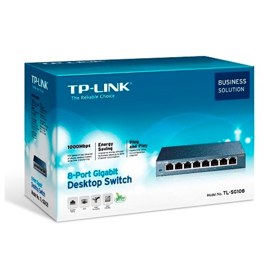 Switch | Tp-Link | Tl-Sg108  |8 Puertos Rj45 Gigabit | No Administrable | Carcasa Metalica | Para Escritorio | Las Especificaciones Pueden Variar Segun Version