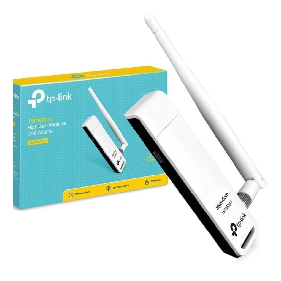 Tarjeta De Red Usb Tp-Link Tl-Wn722N Inalambrica Antena Desmontable 4Dbi