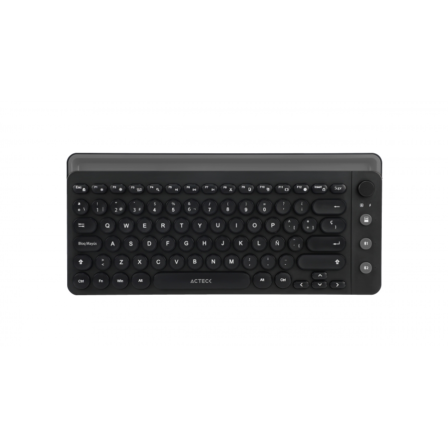 Teclado Acteck Uny Comp Ti685 / Inalambrico / Dual / Multidispositivo / Tkl / Español / Teclas Multimedia / Ranura Para Dispositivos / 88 Teclas / Negro / Ac-934183