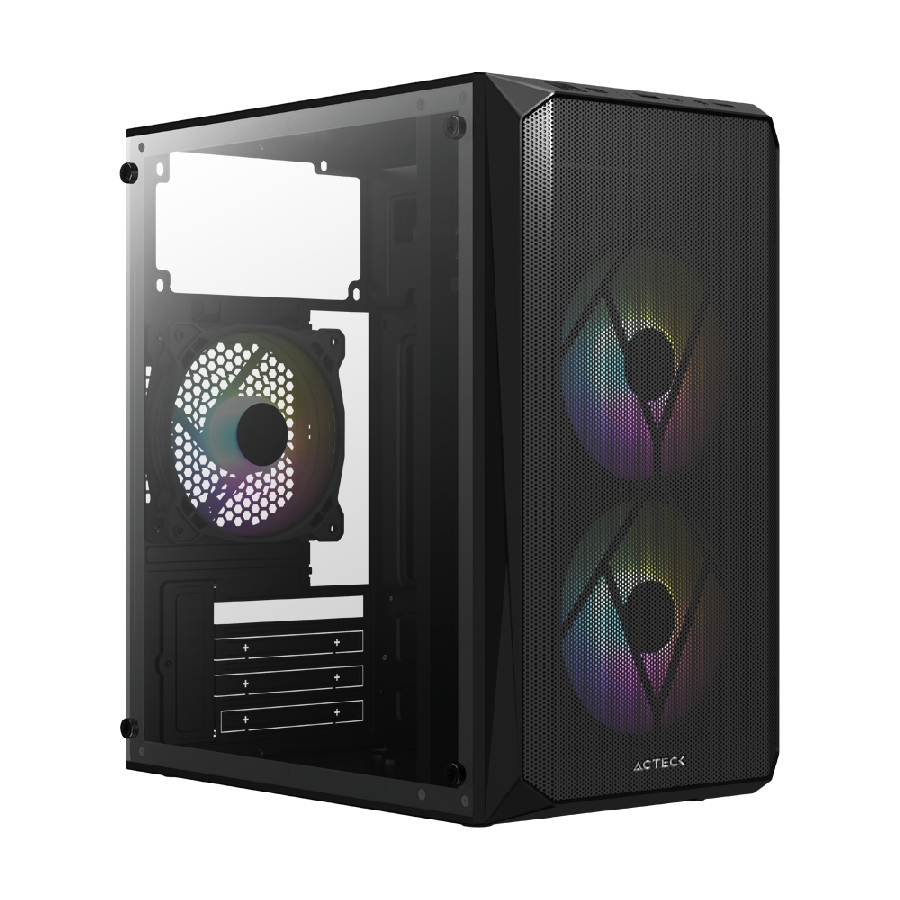 Gabinete Acteck Doom Gi630 / Micro Torre / Micro Atx, Mini Itx / Fuente 500W / Ventilador Rgb / Panel Acrilico, Metal / Negro / Ac-935739