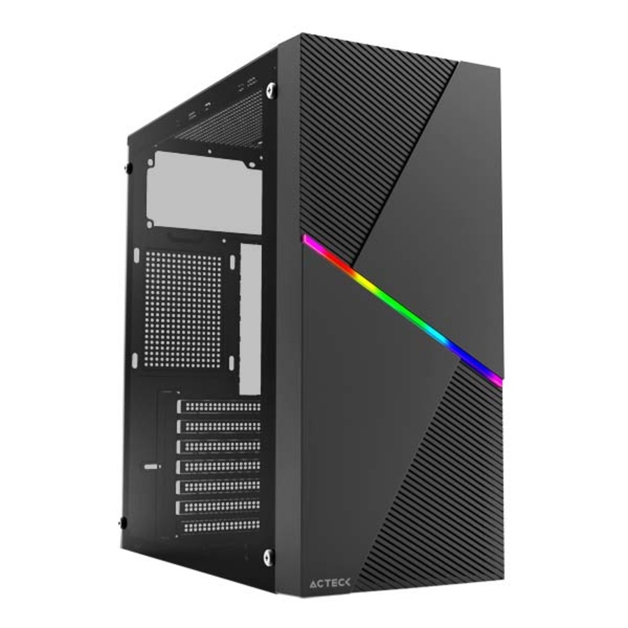 Gabinete Acteck Draco Gm450 / Media Torre / Atx, Micro Atx, Mini Itx / Fuente 500W / Panel Cristal Templado, Metal / Negro / Ac-935715