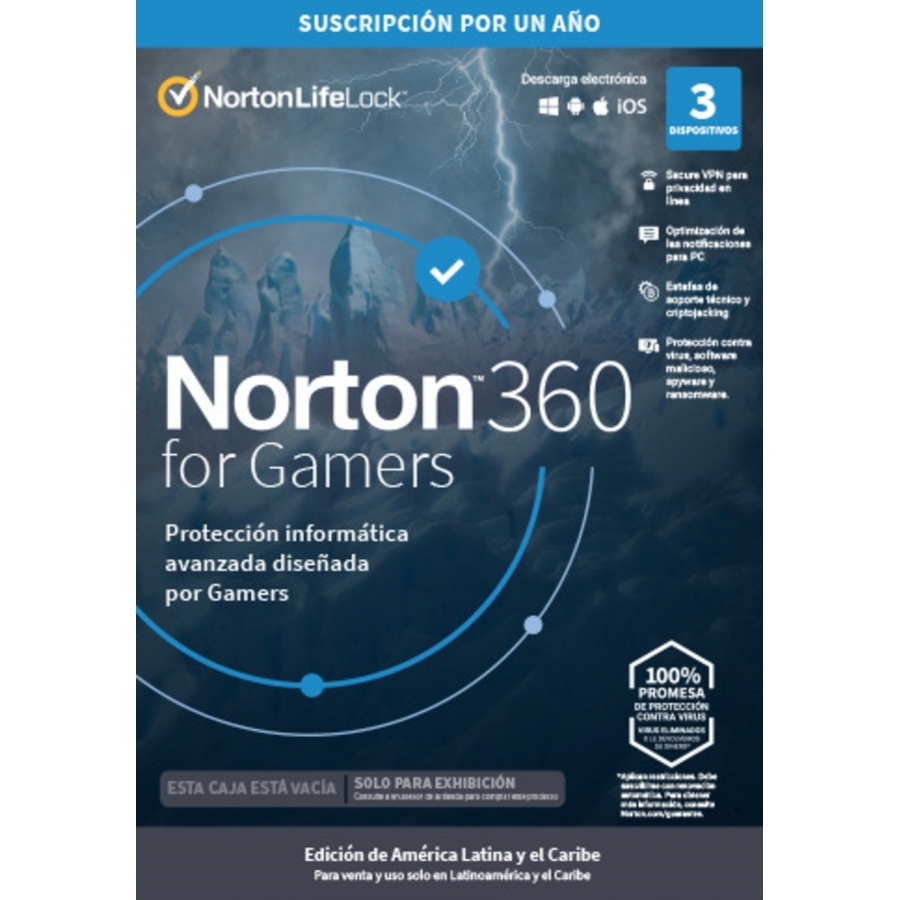 Esd Norton 360 For Gamers / Total Security/ 3 Dispositivos/ 1 Año/ Descarga Digital