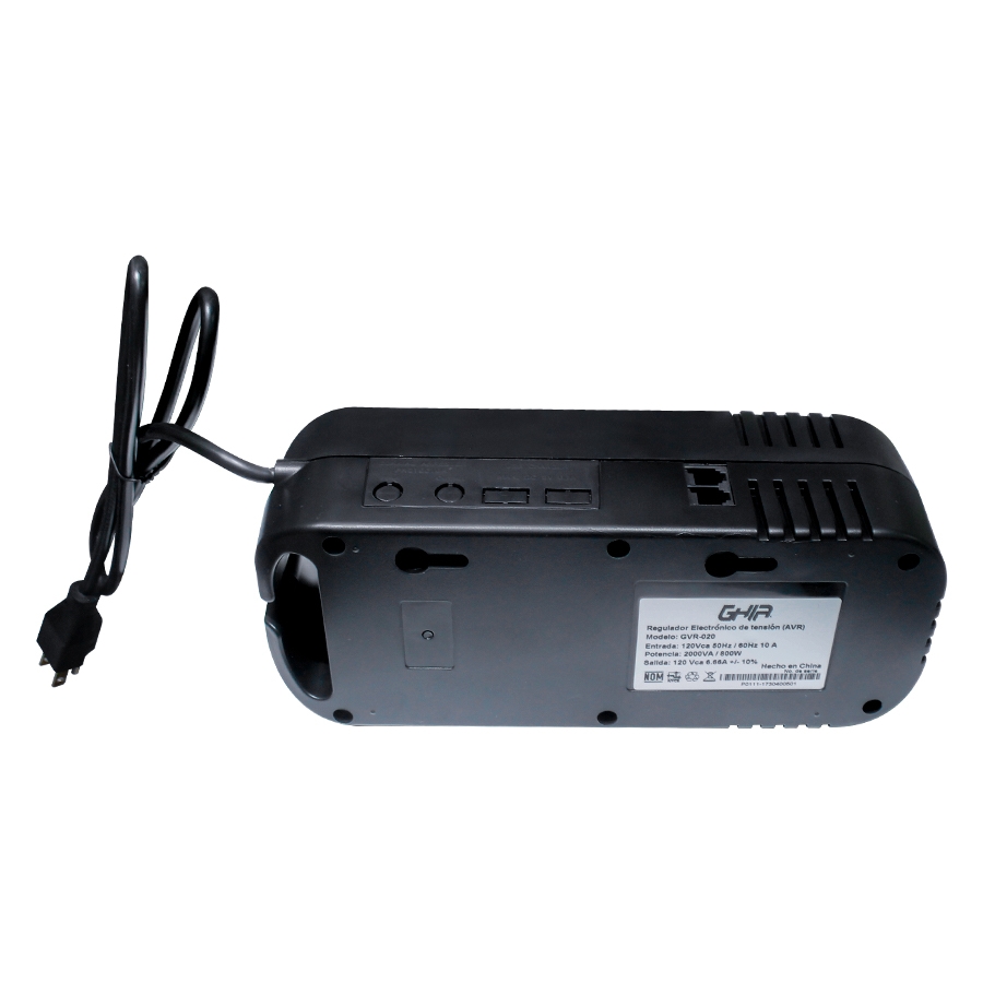 Regulador De Voltaje Ghia 2000Va / 800W 8 Contactos.
