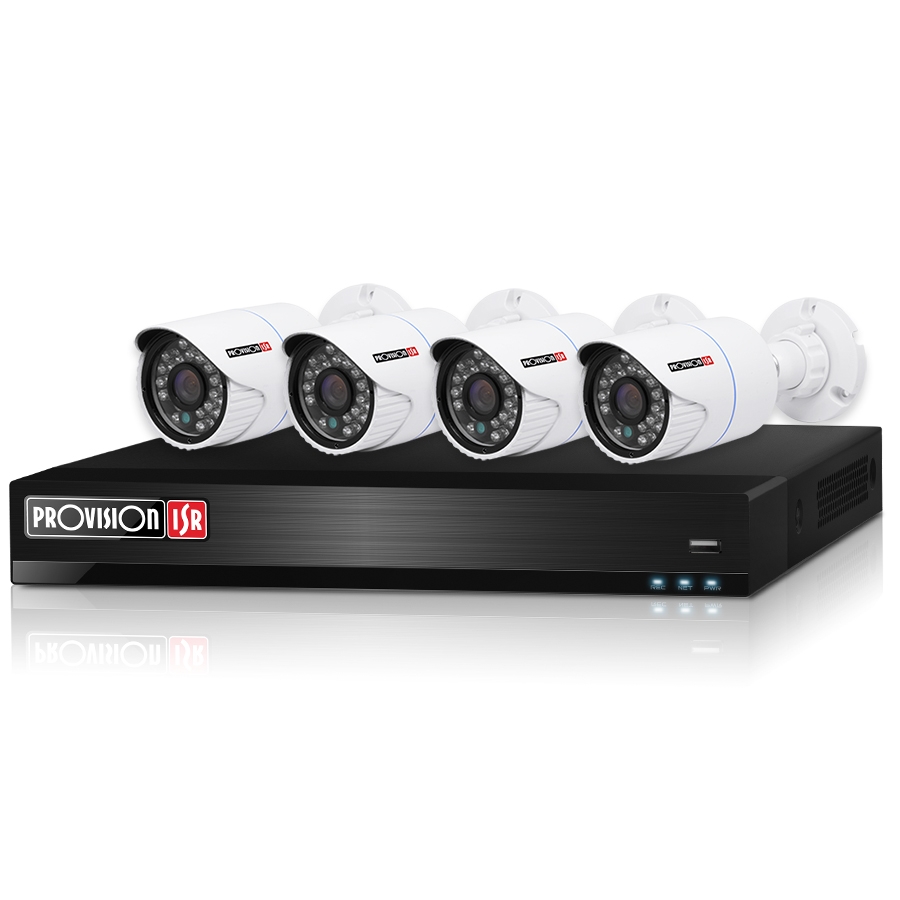 Kit / Provision Isr / Pro84Ahdkit / Dvr / 8 Ch Ahd 1 Ip/ 4 Camaras Bala / 2Mp / Ir 15Mts / Ip66 / 4 Cables Coaxial 20Mts Siames / Fuente De Poder