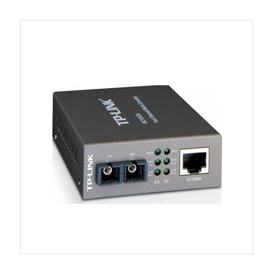 Convertidor De Medios Tp-Link Mc210Cs Mono Modo Conector De Fibra Sc A Rj45 1000Mbps Duplex Total Hasta 15Km