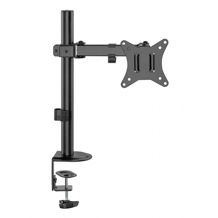 Soporte Acteck Enforce Zone Sm450 / Para Monitor - Television / Fijacion A Escritorio Por Prensa Mecanica /  Atornillado / Vesa / Max 9 Kg / Rotacion 180° / Inclinacion / Metal / Negro / Ac-934596