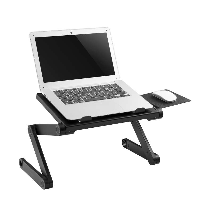Base Elevadora Acteck Vault Couch Bc410 / Para Laptop  / 18 Pul / Max 10 Kg / Antiderrapante / Altura Ajustable / Aluminio / Negro / Ac-934558
