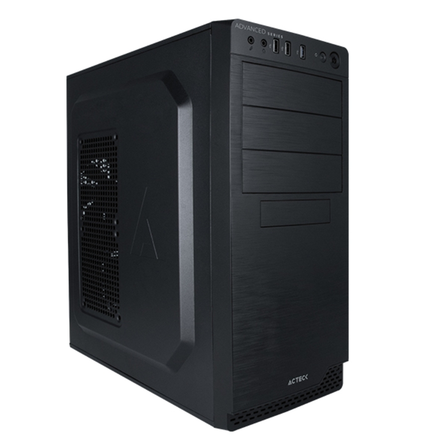 Gabinete Acteck Milan Gm470 / Media Torre / Atx, Micro Atx, Mini Itx / Fuente 500W / Ventilador Incluido / Metal / Negro / Ac-932585