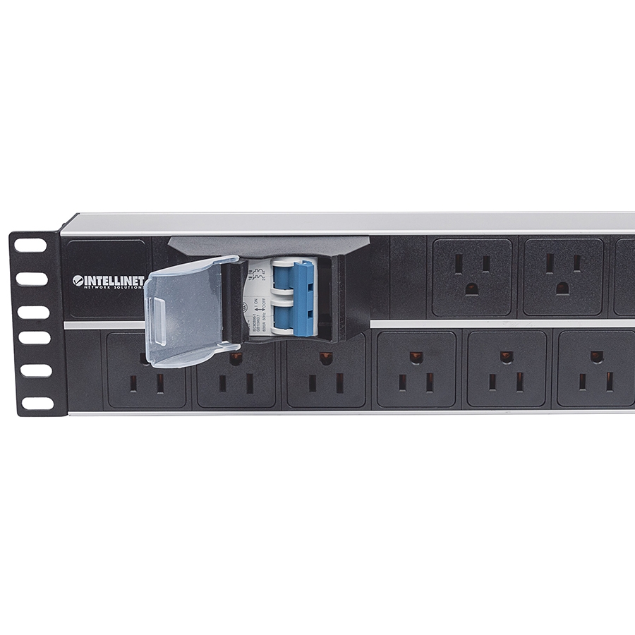 Barra Pdu,Intellinet,714075, 15 Cont. Gab/Rack 19, 2U, Contra Corto Circuito