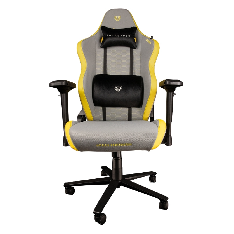 Silla Gamer Balam Rush Thunder Comp Dark-Light Edition Xl / Inclinacion De 90 A 180°/ Max 150 Kg / Gris Y Amarillo / Br-932912
