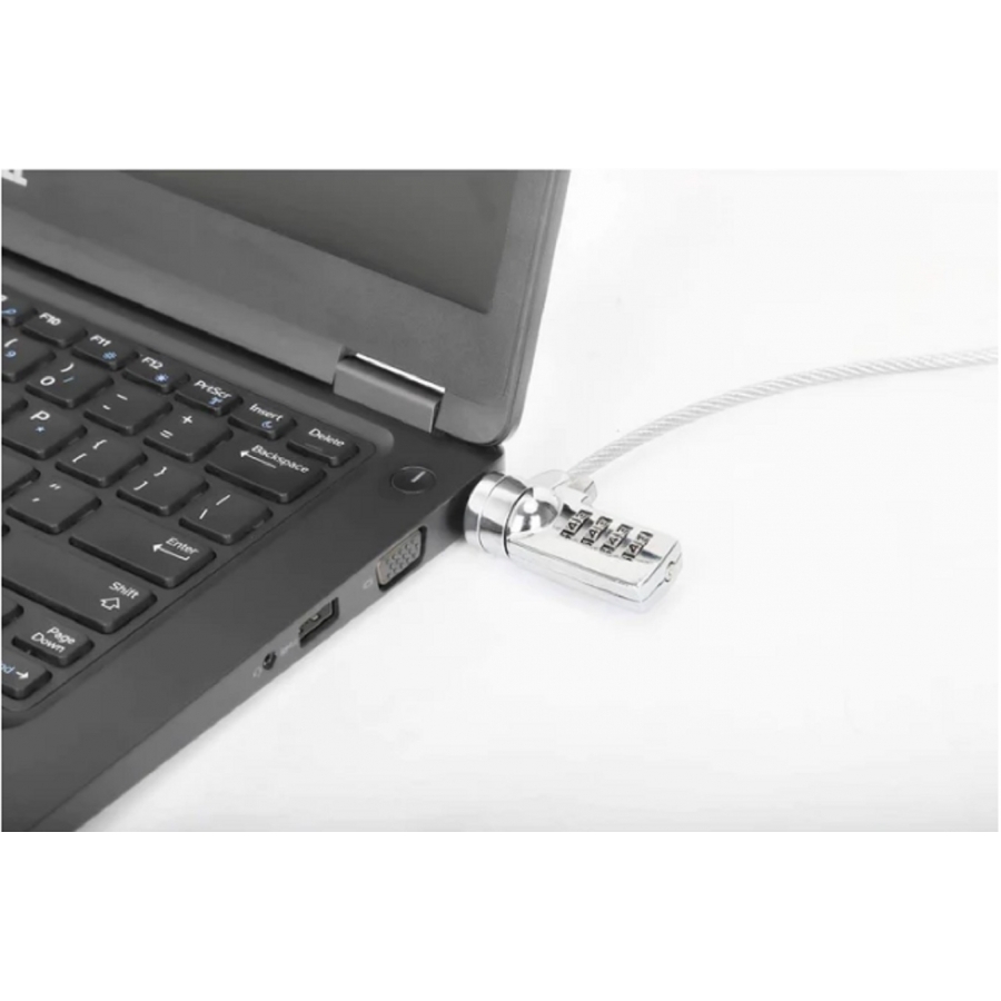 Candado Laptop /Manhattan/440448/Combinacion 2.0M, 4 Digitos, Plateado
