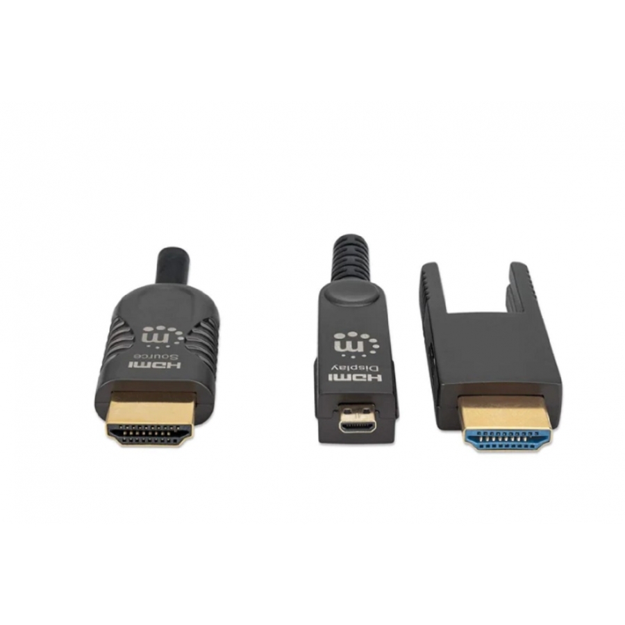 Cable Hdmi Fibra Optica/Manhattan/355193/ M-M  4K@60Hz 30.0M Conector Hdmi Desmontable