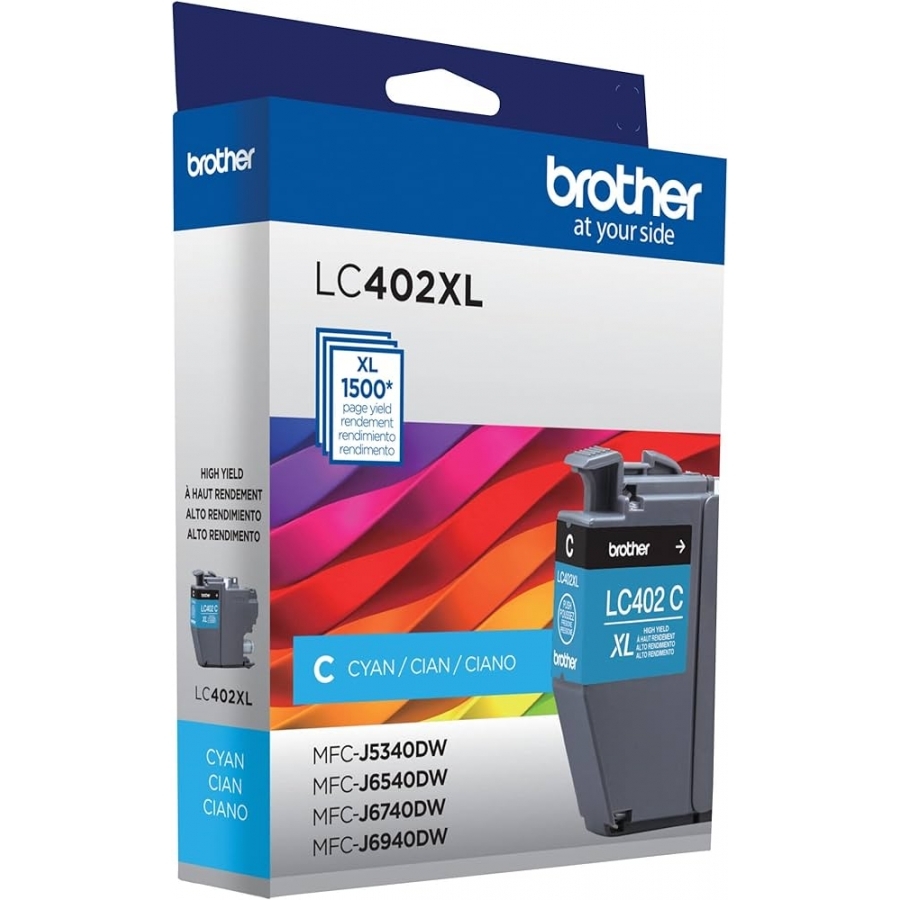 Cartucho Brother Lc402Xlc Cyan, Rendimiento 1500 Paginas