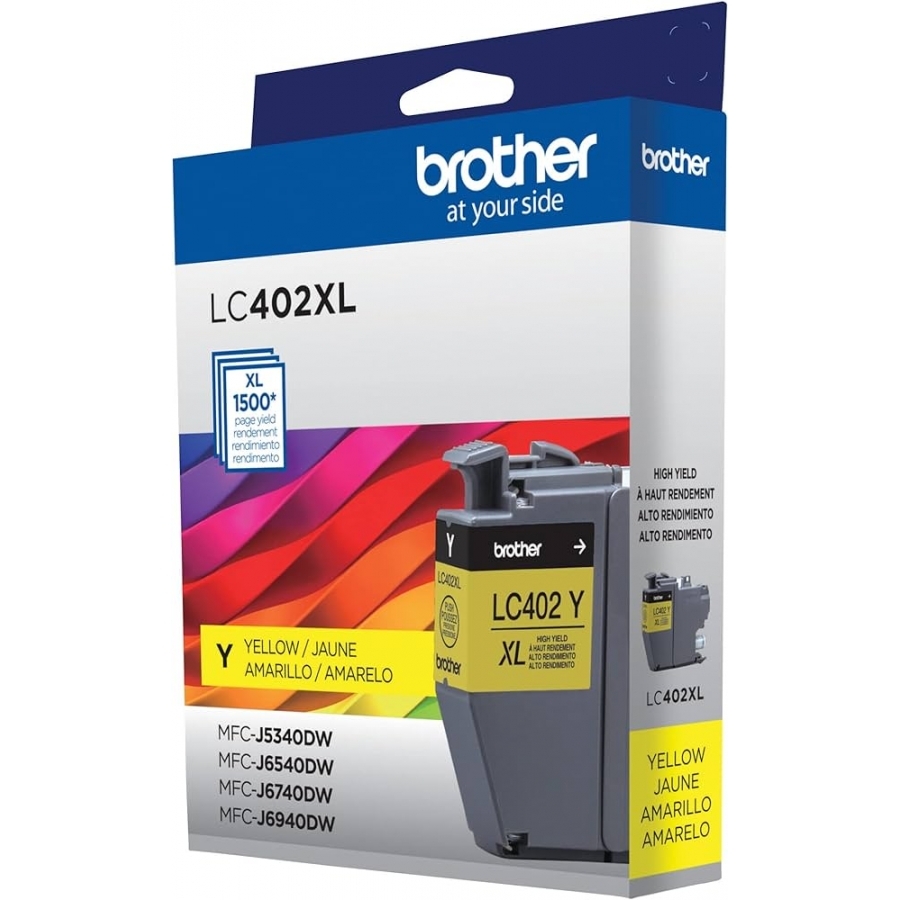 Cartucho Brother Lc402Xly Amarillo, Rendimiento 1500 Paginas