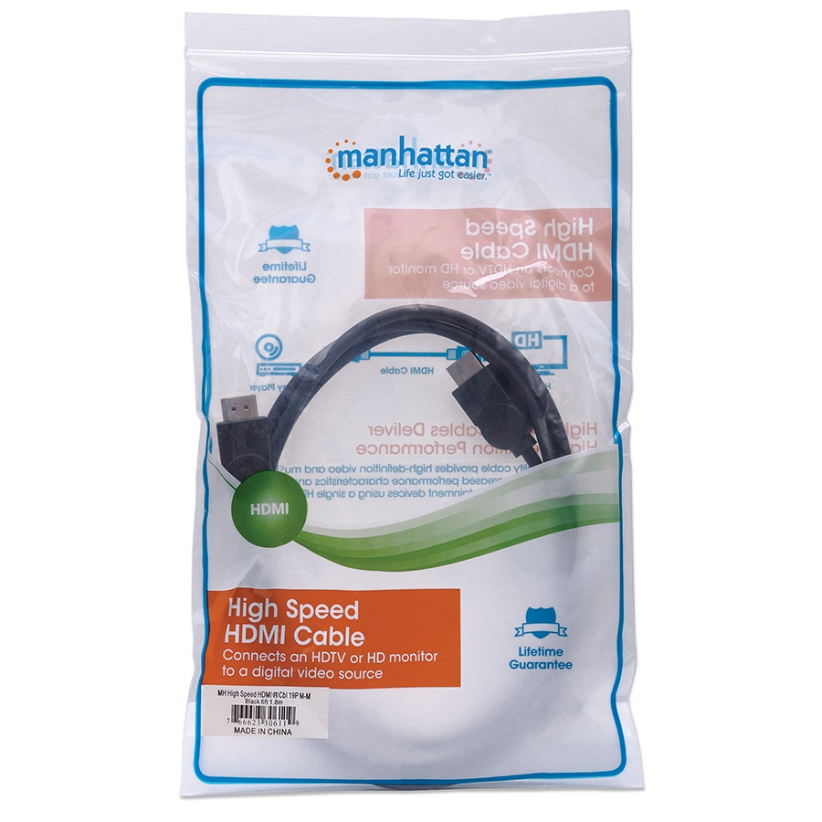 Cable Hdmi,Manhattan,306119, 1.3 M-M  1.8M Bolsa