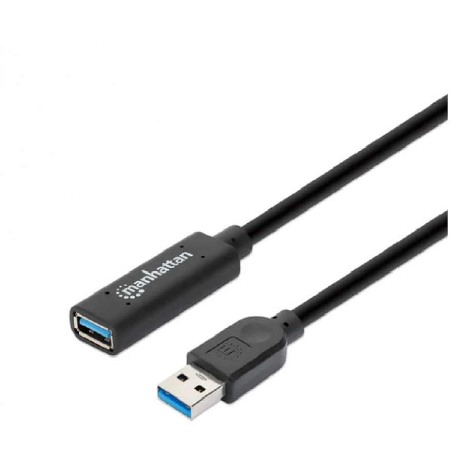 Cable Usb Extensión, Manhattan,1537517,V3.2 Ext. Activa  10.0M Negro