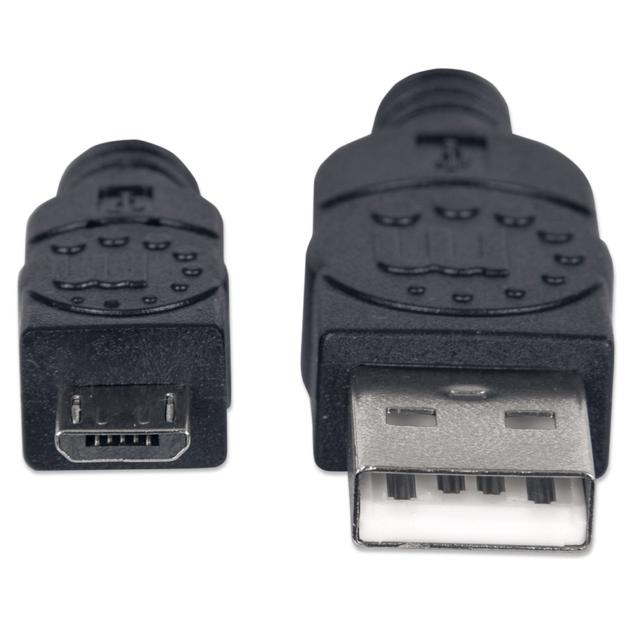 Cable Usb,Manhattan,307178, V2 A-Micro B, Bolsa Pvc 1.8M Negro