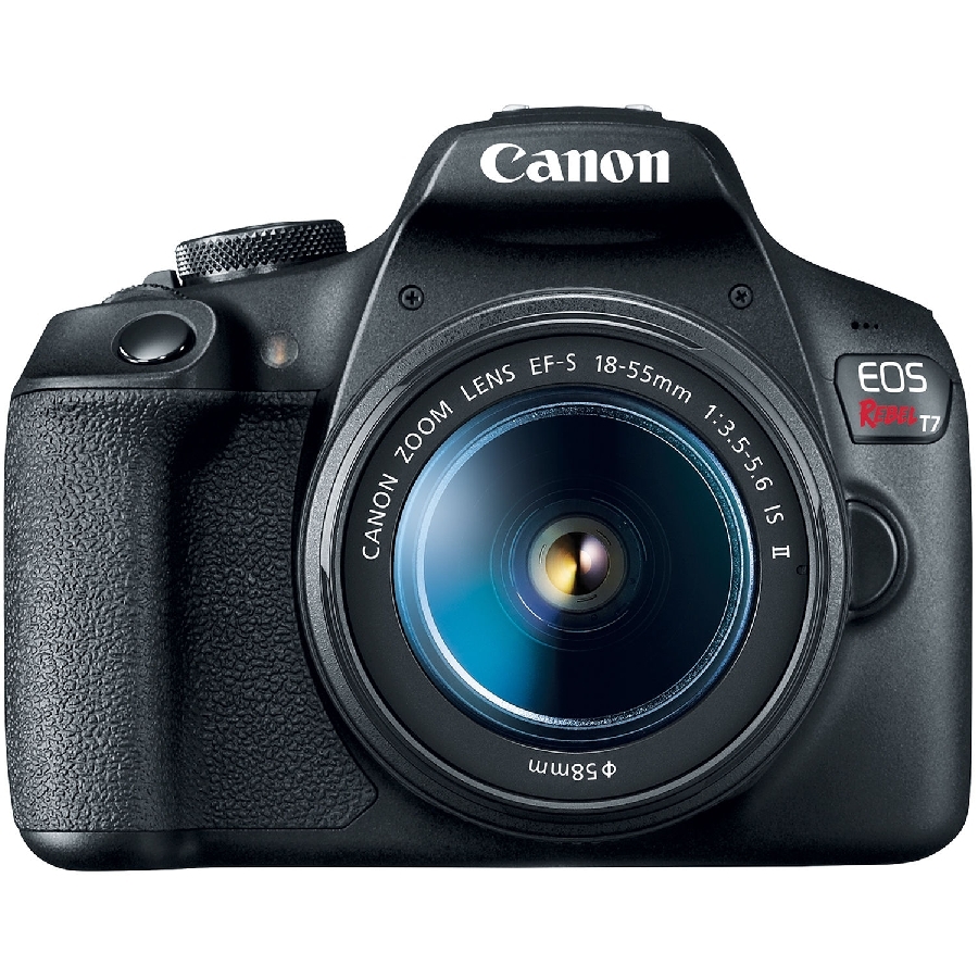 Camara Canon Eos Rebel T7, 24.1 Mp, Lente Ef-S 18-55Mm, Sensor Cmos, Procesador Digic 4, Video Full Hd 1080, Iso Foto 6400- Video 6400, Puntos De Enfoque 9 Af, Lcd 3.0 Pulgadas