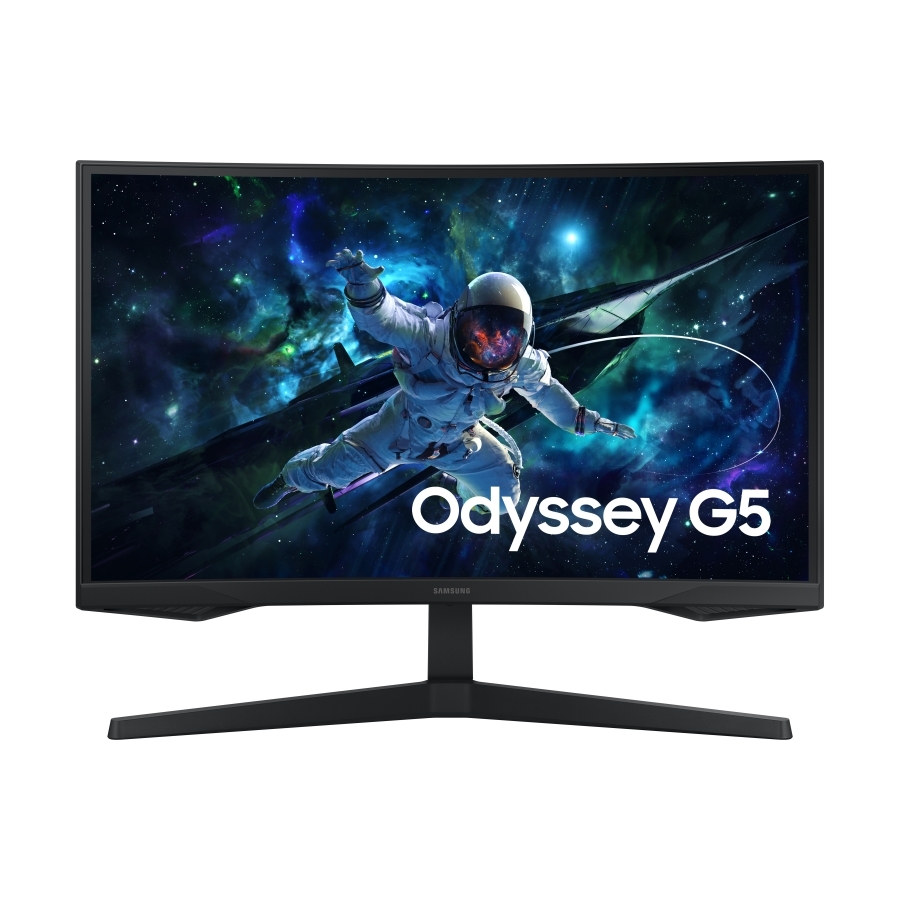 Monitor Led Samsung 27 Pulgadas, Widescreen, Odissey, G5,Qhd, 2.560 X 1.440),Gamer, Curve, Negro,16:9,165 Hz,1 Ms, Panel Va, Freesync, Dp, 2 Hdmi , Vesa 75
