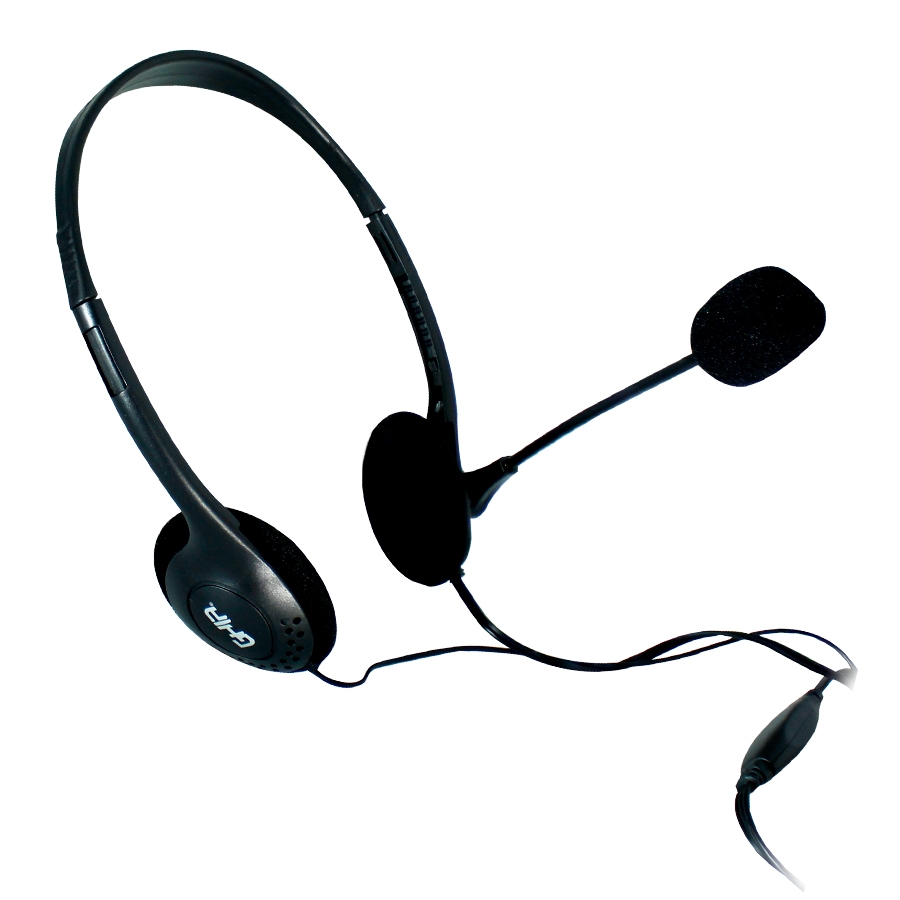 Diadema Alambrica Ghia Con Microfono, Control De Volumen Y Conector 3.5Mm Audifono Y Microfono, Sonido Envolvente, Controlador De Volumen, Color Negro