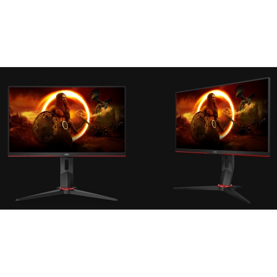 Monitor Aoc Gamer Curvo 23.6 / Negro - Rojo / Panel Va / Hdmi Vga Displayport / Aspecto 16:9 / Tr 1 Ms / Amd Free Sync / 165 Hz / Resolucion 1920 X 1080 / 250 Cd/M2 / 80 Millones A 1 / Vesa 100X100