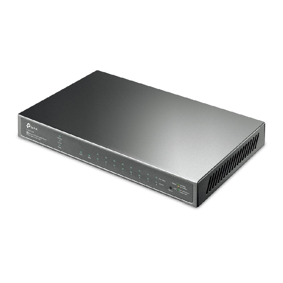 Switch Tp-Link Tl-Sg2210P Inteligente 10/100/1000 Administrable Omada Sdn 8 Puertos Poe Capa 2 Con 2 Ranuras Sfp Gigabit 802.3At/Af 61W Para Escritorio O Rack