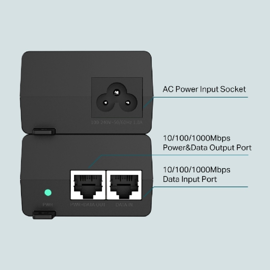 Inyector Poe Tp-Link Tl-Poe160S 2 Puertos Gigabit Estandares Ieee802.3Af/At