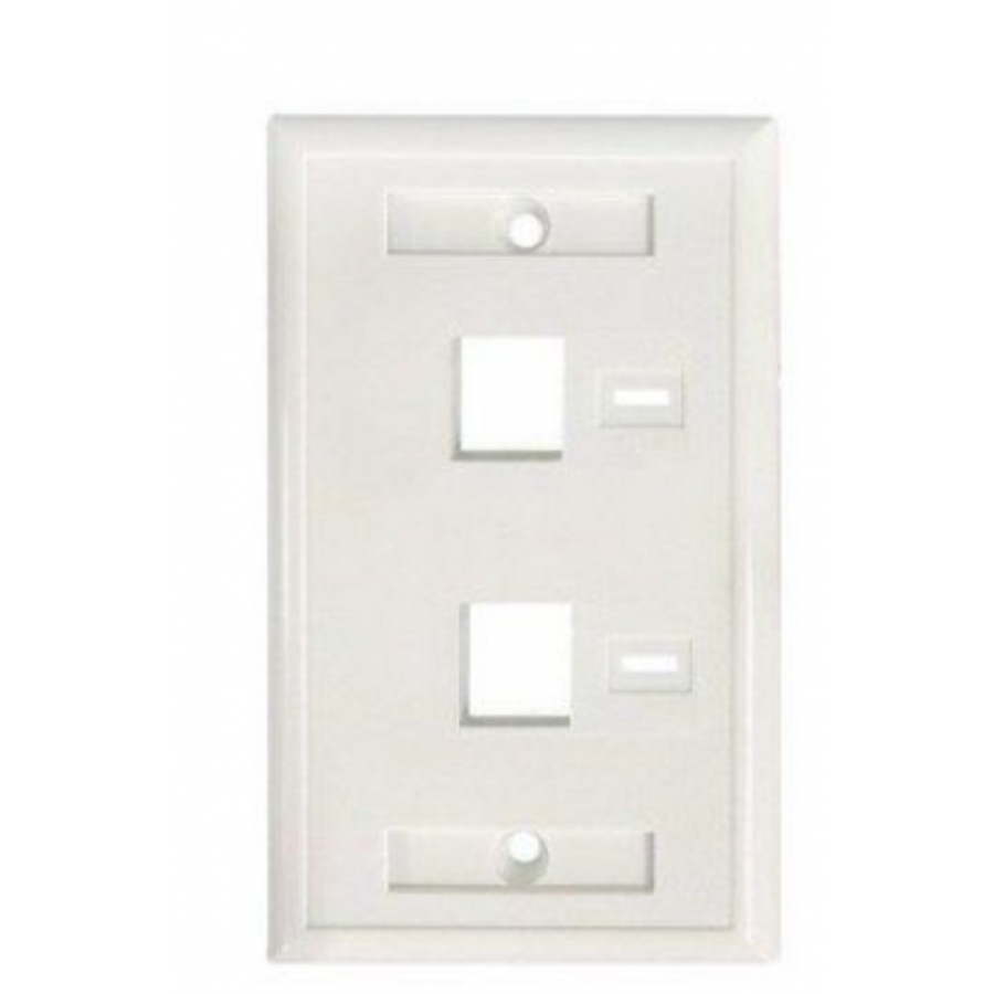 Tapa Faceplate , Intellinet,772396,  Blanco 2 Perf. Etiqueta