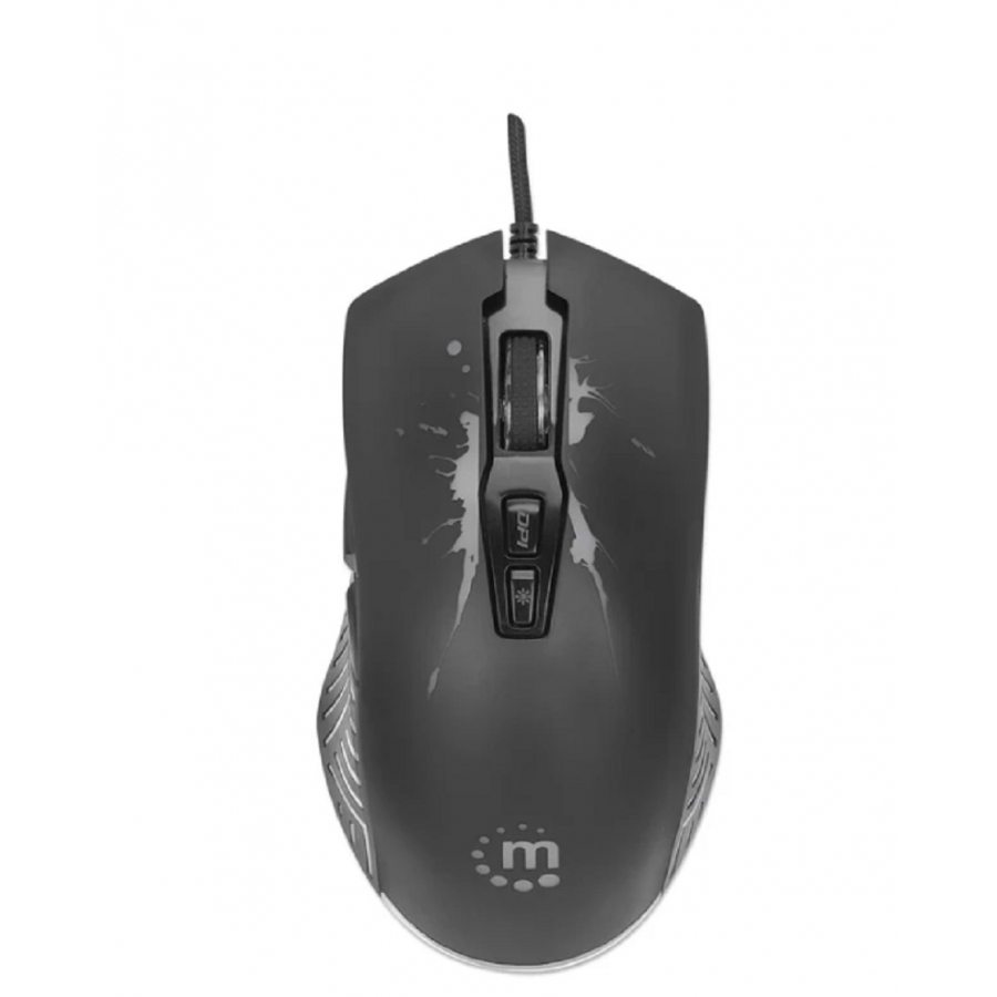 Mouse Optico Gaming, Manhattan, 190220, 7 Botones, 7200 Dpi, Led Rgb, Negro