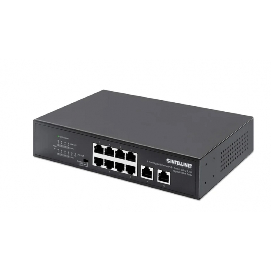 Poe Switch ,Intellinet,561402, Gb  8 Ptos 32W/Pto, 120W, + 2 Rj45
