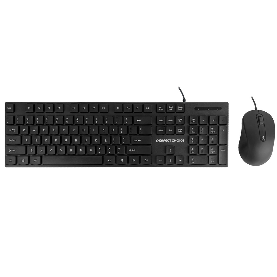 Kit De Teclado Y Mouse Alambrico Conector Usb Perfect Choice - Negro