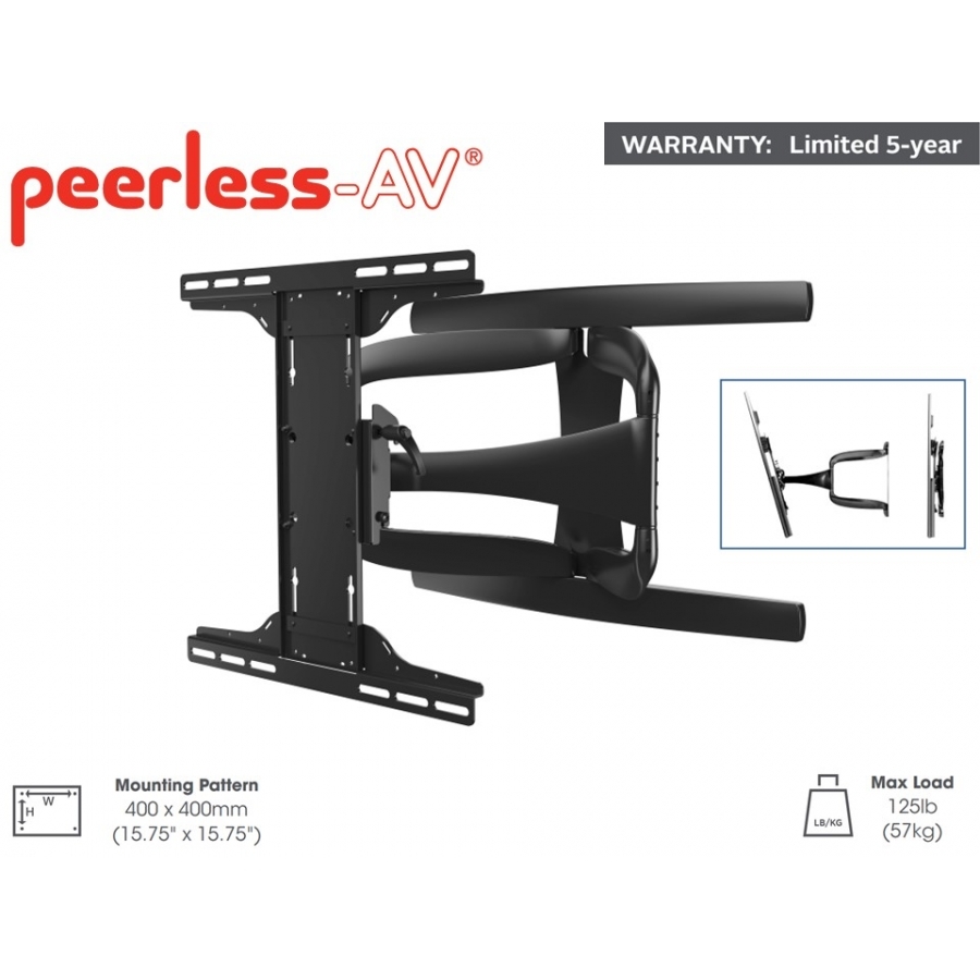Soporte Articulado De Pared Peerless Osua771Pu Para Pantallas De 55 A 77 Pulgadas Capacidad Hasta 57 Kg Designerseries