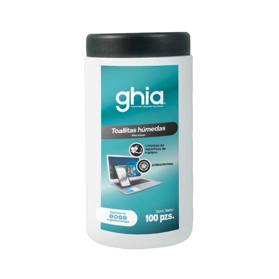 Toallitas Humedas Limpiadoras Ghia 100 Pzs Proteccion Antibacterial