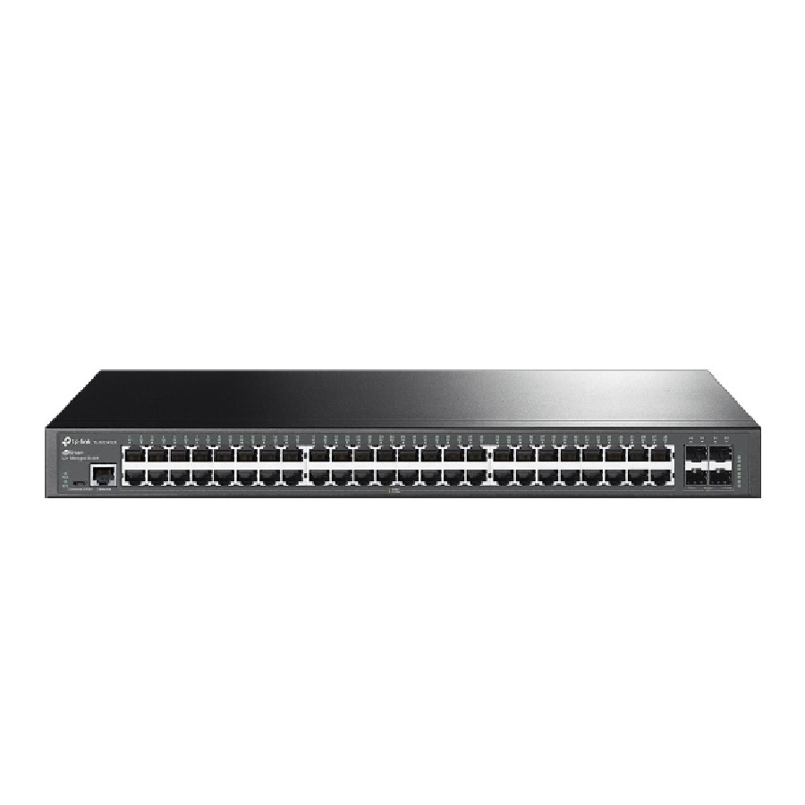Switch Tp-Link Tl-Sg3452X Administrable 48 Puertos Gigabit L2 Con 4 Ranuras 10Ge Sfp, 1 Puerto Rj45,1 Puerto De Consola Micro-Usb, Omada Sdn, L2/L3/L4 Qos,