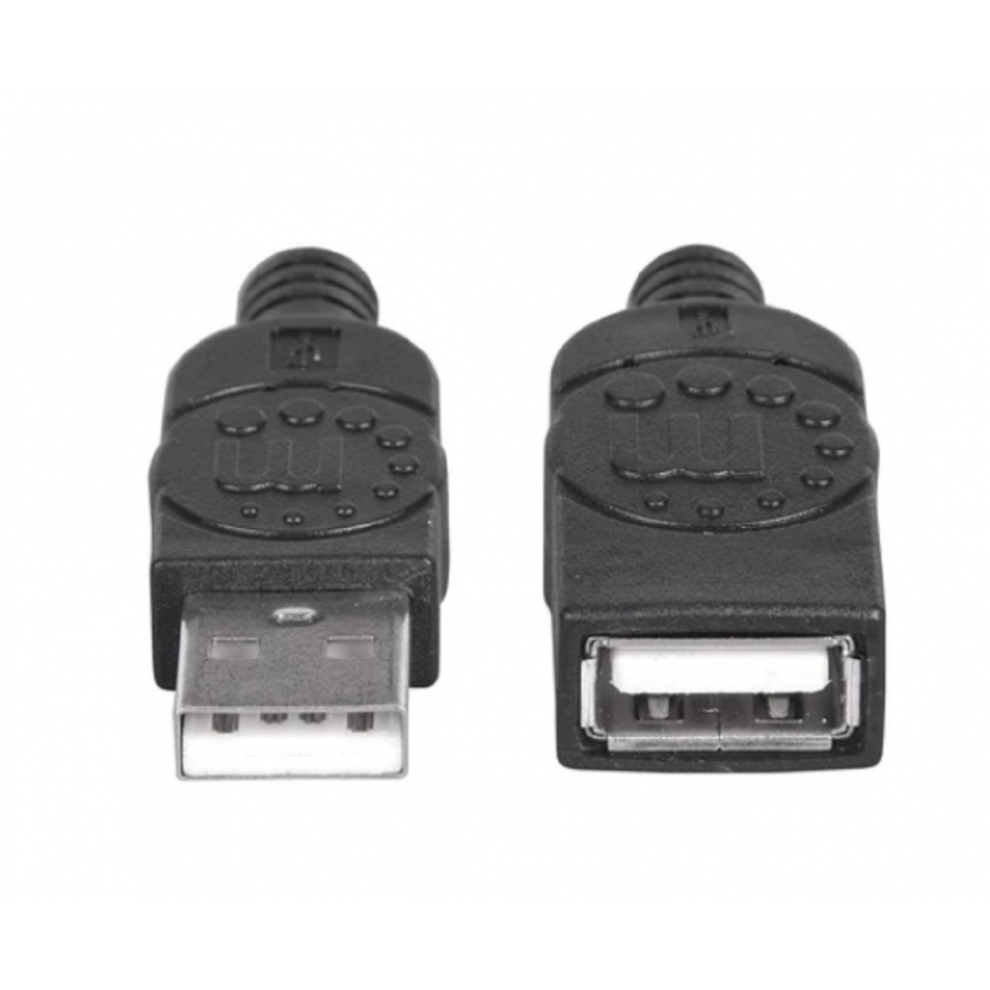 Cable Usb,Manhattan,338653, V2.0 Ext. Tipo A  1.8M Negro