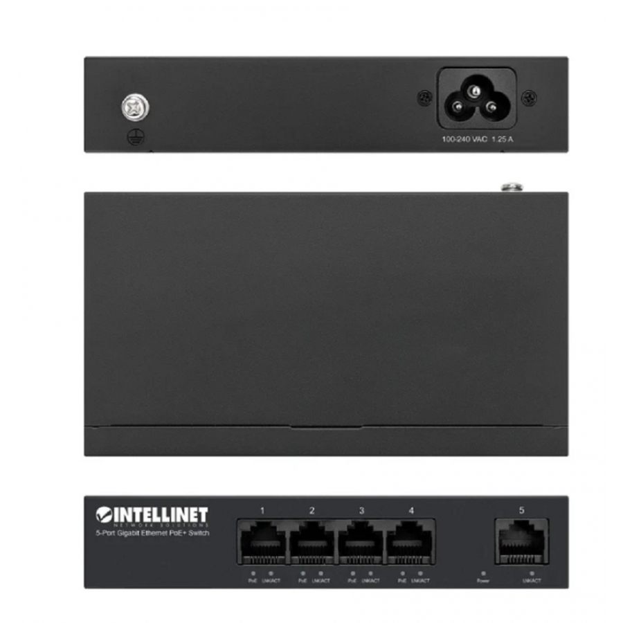 Poe Switch,Intellinet,561792,Gb  5 Ptos 30W/Pto, 40W