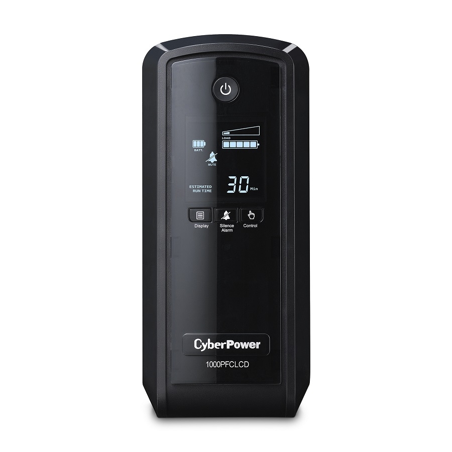 Nobreak Cyberpower Cp1000Pfclcd 1000Va / 600W, Lcd Inteligente, Onda Senoidal Pura Pfc, Avr, Torre, 10 Nema 5-15R, 5 Respaldo Y 5 Supresin, 3 Años De Garanta En Batera Y Equipo.