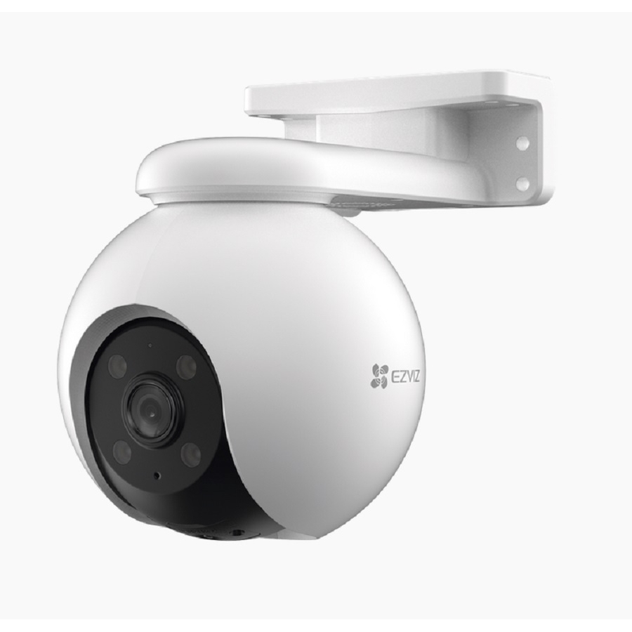 Camara Pt 3K Ezviz Cs-H8-3K 5Mp / Cobertura Panoramica 360 / Deteccion Humana / Deteccion De Vehiculo/ Sirena / Luz Parpadeante / Colores En Oscuridad / Micro Sd / Presets / Exterior