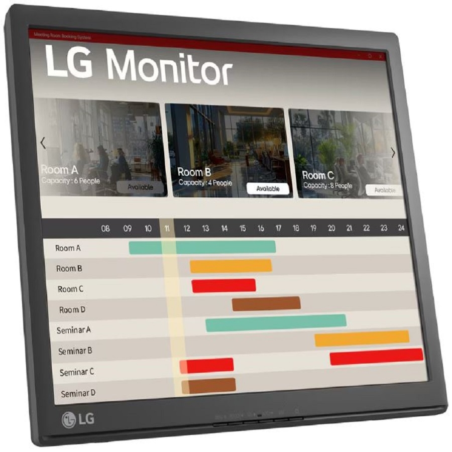 Monitor Lg 17Br30T-B Touch Screen Led 17, Hd 1280X1024, Panel Ips, Contraste 1000:1, Tr 5Ms, 75 Hz, Antireflejante, Vga, Color Negro, Montable Pared 75X75 Mm
