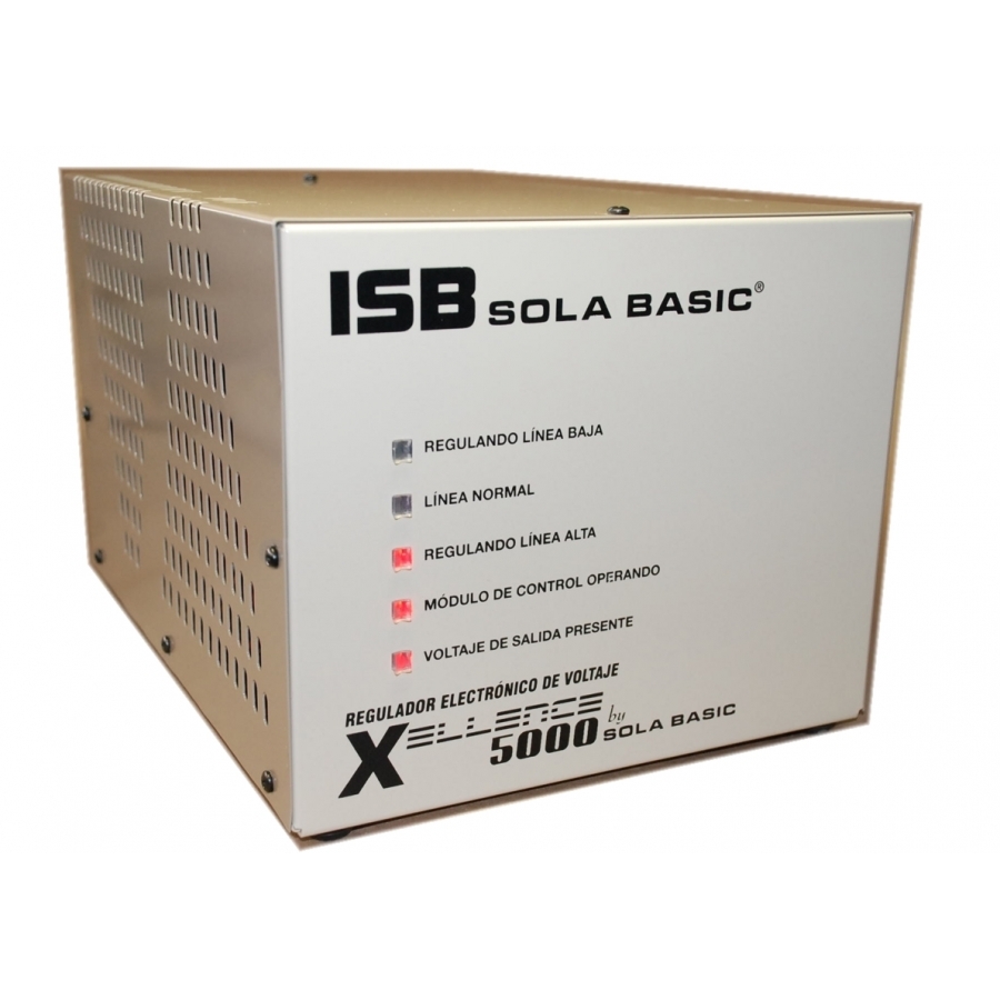 Regulador Electronico De Voltaje Sola Basic Isb Xellence De 5000Va Monofasico 120Va De 5000Vca Modelo Xl-13-250