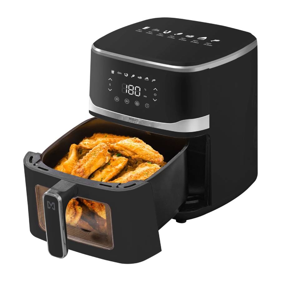 Freidora De Aire Digital Con Ventana / Mirati Home Con Capacidad De 5 Litros 1350W, 8  Modos Preestablecidos, Temperatura De 80C-200C