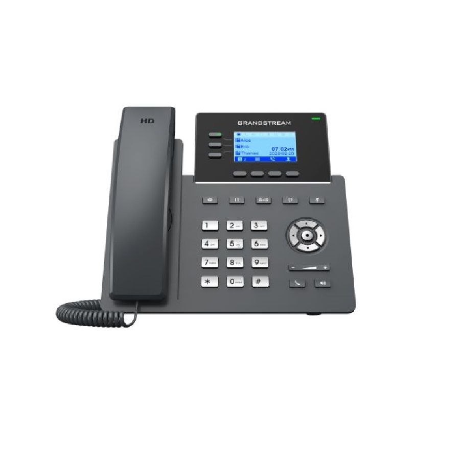 Telefono Ip Grandstream Grp2603/ 3 Cuentas Sip 6 Lineas P. Lcd 2 Puertos 10/100/100 Soporta Ehs Incluye Eliminador De Corriente No Poe
