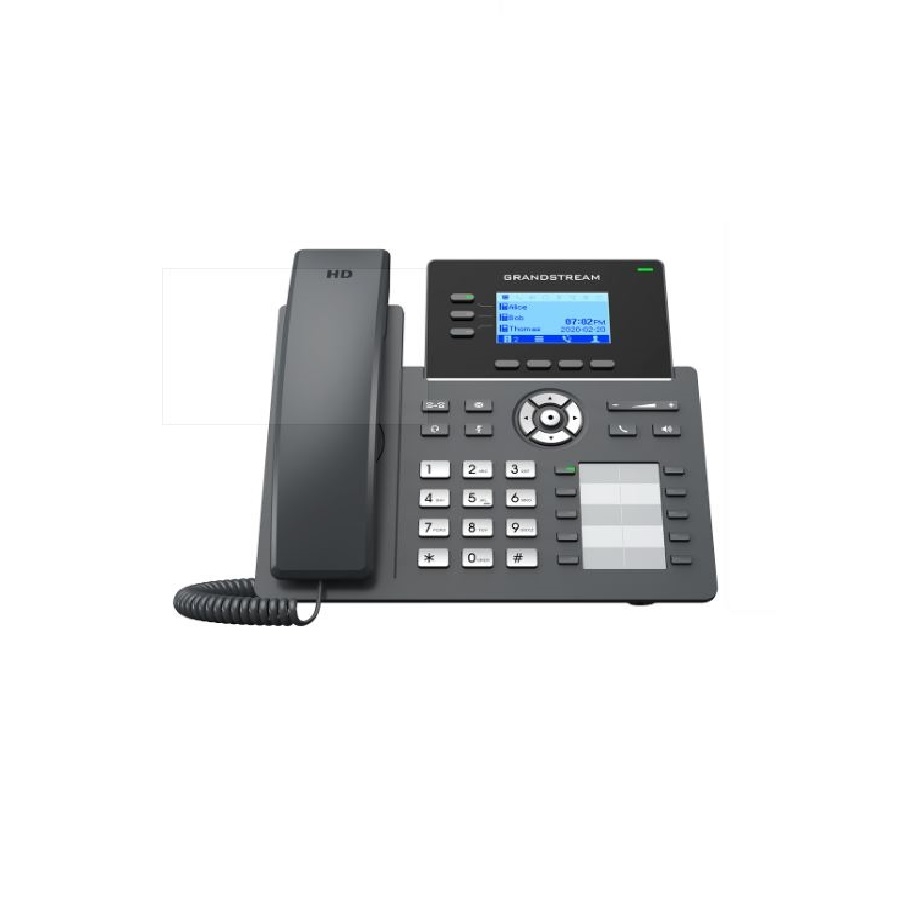 Telfono Ip Grandstream Grp2604, 6 Cuentas Sip 3 Lineas P. Lcd 8 Teclas Programables 2 Puertos 10/100/1000 Soporta Ehs Incluye Eliminador De Corriente No Poe