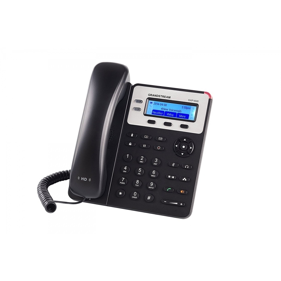 Telefono Ip Grandstream Gxp1620 / 2 Cuentas Sip 2 Lineas 2 Puertos 10/100 Conector Rj9 Compatible Con Ehs Pantalla Lcd Retroiluminada Fuentepoder Incluida No Poe