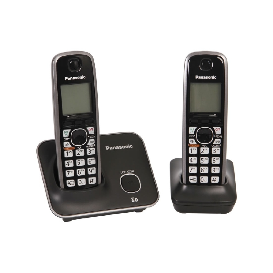 Telefono Panasonic Kx-Tg4112Me Inalambrico Base Handset Pantalla Lcd 1.8 Color Azul Teclado Iluminado Altavoz 50 Numero En Directorio Bloqueo De Llamadas No Deseadas Negro