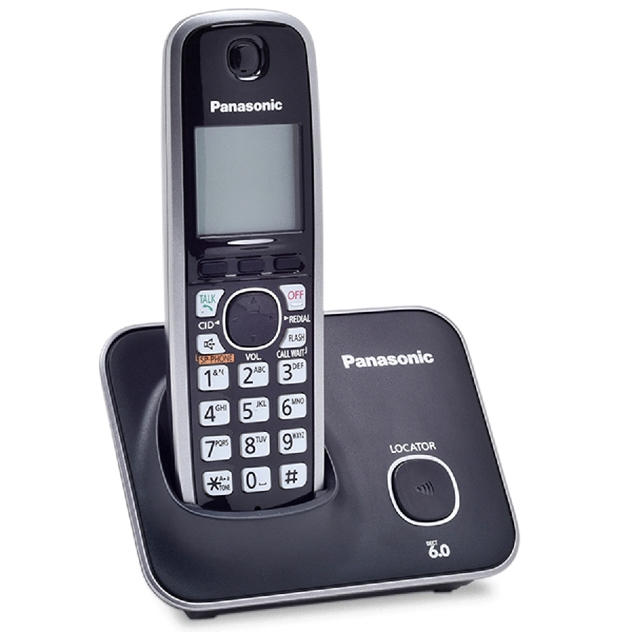 Telefono Panasonic Kx-Tg4111Meb Inalambrico Pantalla Lcd 1.8 Color Azul Teclado Iluminado Altavoz 50 Numero En Directorio Bloqueo De Llamadas No Deseadas Negro